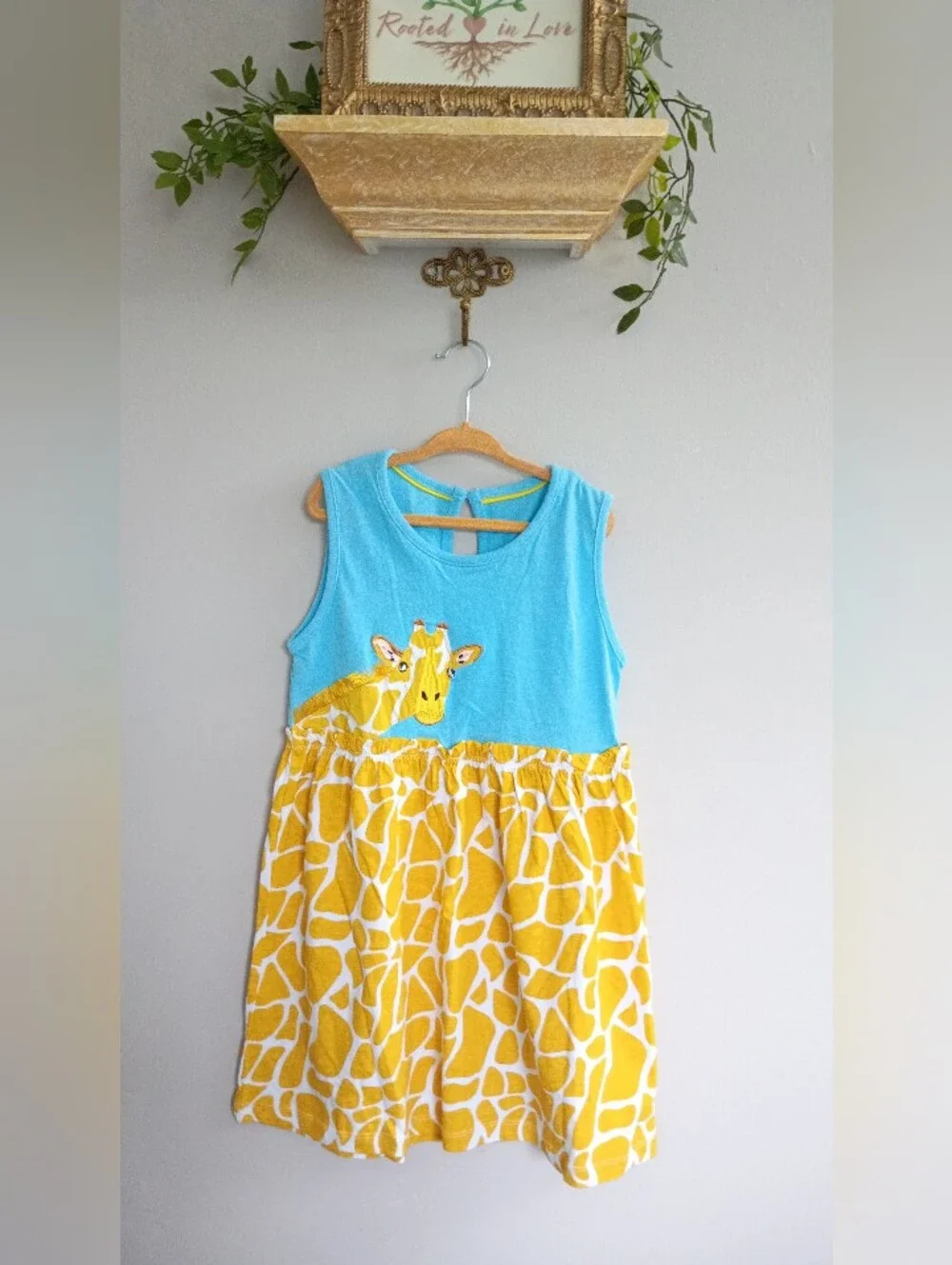 Dupe Mini Boden Blue  Giraffe Tank Dress